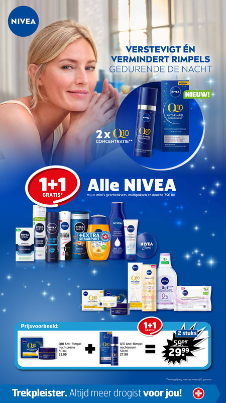 Nivea   scheerschuim, nachtcreme folder aanbieding bij  Trekpleister - details