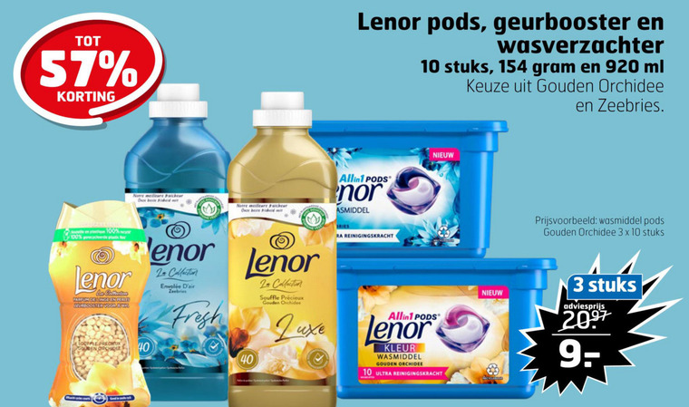 Lenor   wasverzachter, wasmiddel folder aanbieding bij  Trekpleister - details