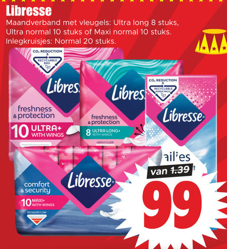 Libresse   inlegkruisjes, maandverband folder aanbieding bij  Dirk - details