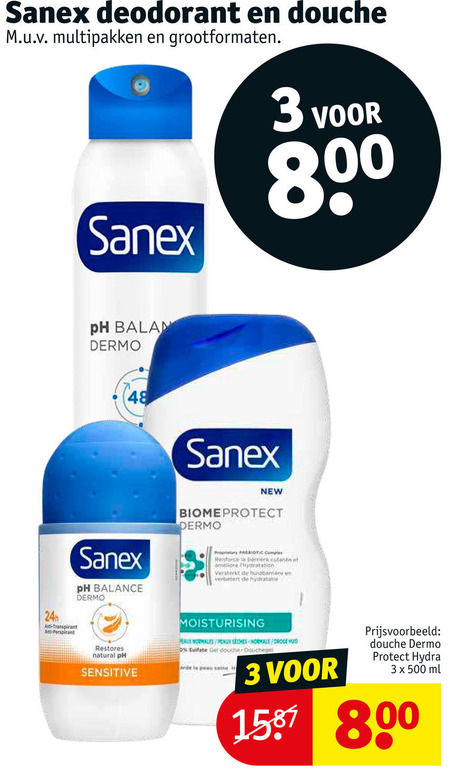 Sanex   douchegel, deodorant folder aanbieding bij  Kruidvat - details