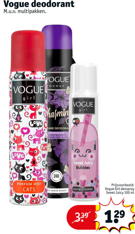 Vogue   deodorant folder aanbieding bij  Kruidvat - details