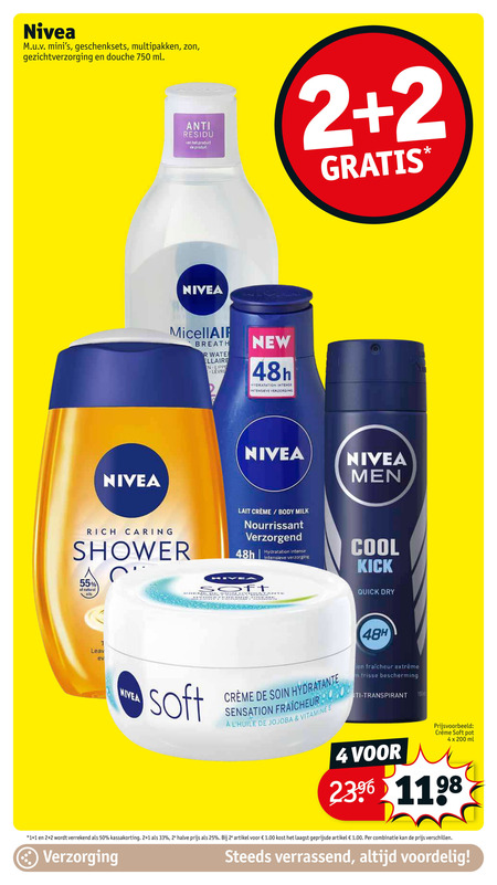 Tegen minimum overschot Nivea huidverzorging, bodylotion folder aanbieding bij Kruidvat - details