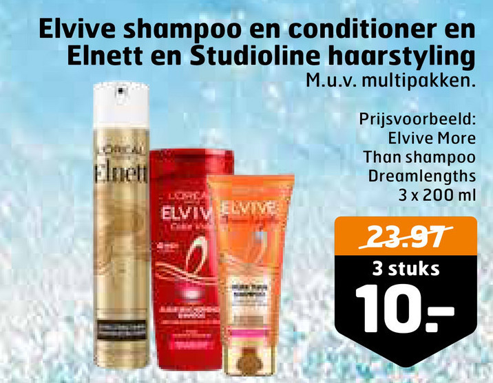 Elnett   haargel, shampoo folder aanbieding bij  Trekpleister - details