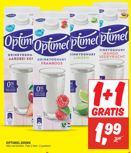 Optimel   drinkyoghurt folder aanbieding bij  Dekamarkt - details