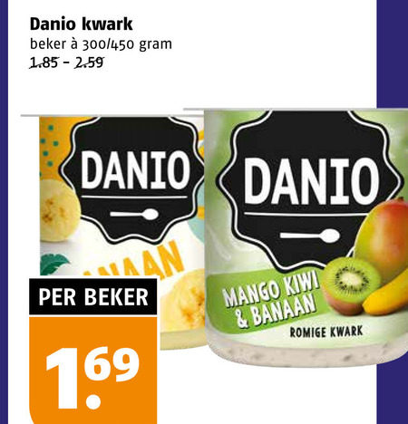 Danone Danio   kwark folder aanbieding bij  Poiesz - details