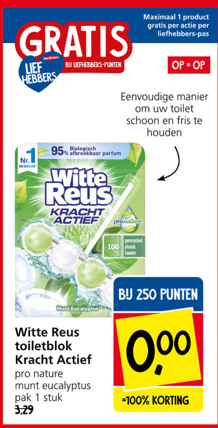 Witte Reus   toiletblok folder aanbieding bij  Jan Linders - details