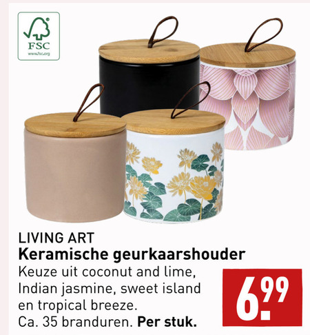 Alice Inhalen type geurkaars folder aanbieding bij Aldi - details