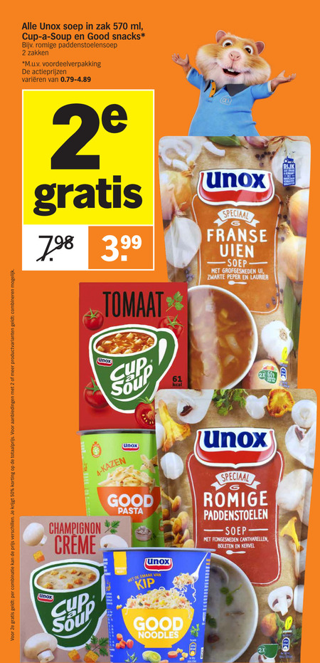 Unox   soep, noodles folder aanbieding bij  Albert Heijn - details