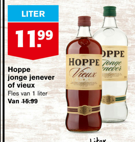 Hoppe   vieux, jenever folder aanbieding bij  Hoogvliet - details