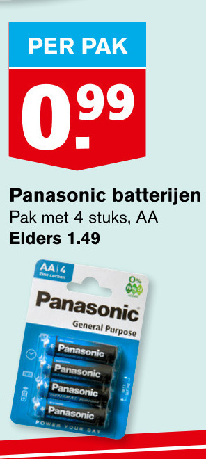 Panasonic   batterij folder aanbieding bij  Hoogvliet - details