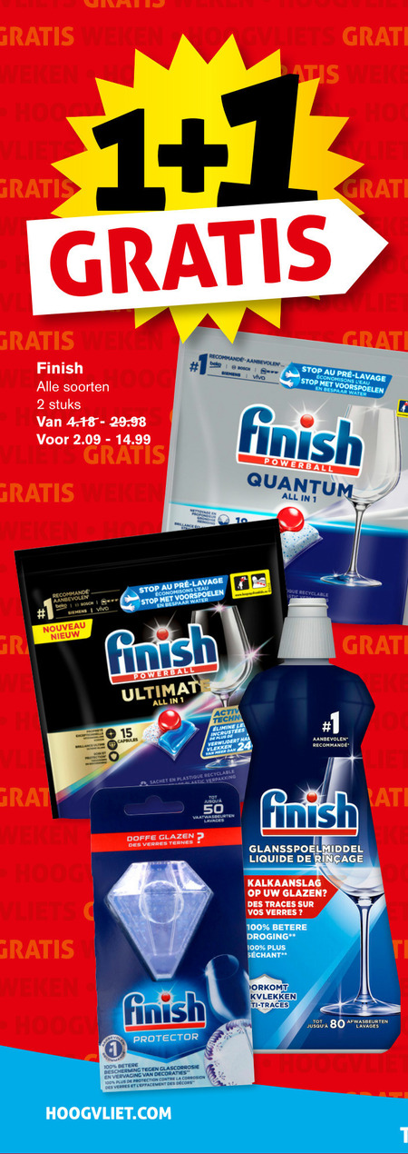 Finish   vaatwasmiddel folder aanbieding bij  Hoogvliet - details