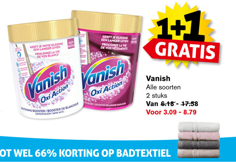 Bleek Bij Witte Was Vanish vlekkenverwijderaar folder aanbieding bij Hoogvliet - details