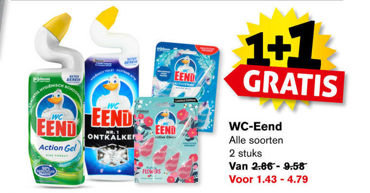 WC Eend   toiletreiniger, toiletblok folder aanbieding bij  Hoogvliet - details