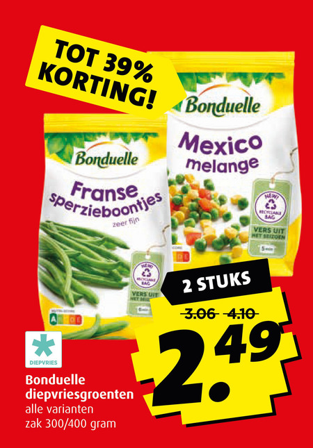 Bonduelle   diepvriesgroente folder aanbieding bij  Boni - details