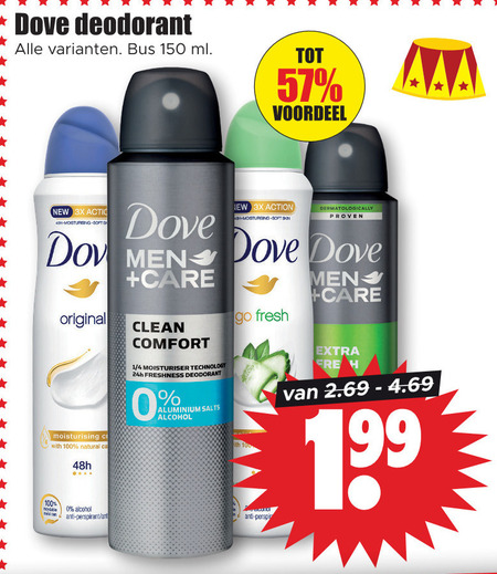 Dove   deodorant folder aanbieding bij  Dirk - details