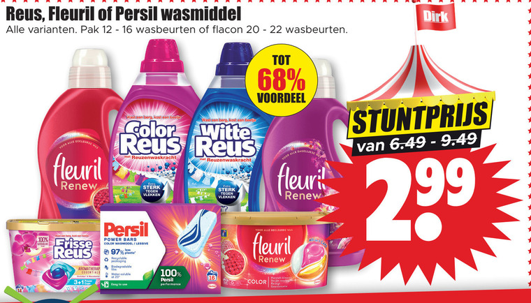 Witte Reus   wasmiddel folder aanbieding bij  Dirk - details