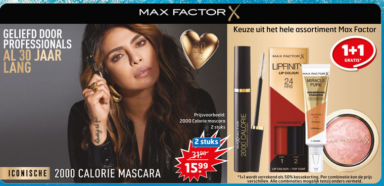 Max Factor   mascara folder aanbieding bij  Trekpleister - details