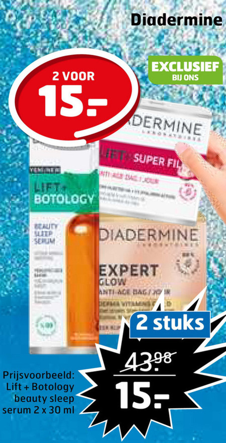 Diadermine   nachtcreme, gezichtsreiniging folder aanbieding bij  Trekpleister - details