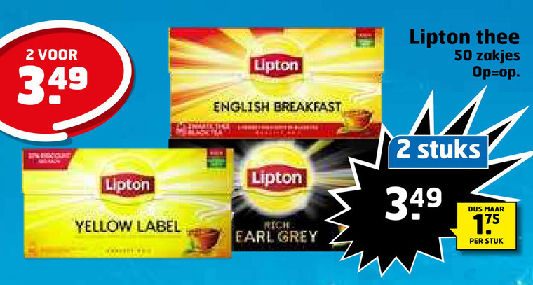 Lipton   thee folder aanbieding bij  Trekpleister - details