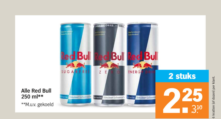 Red Bull   energiedrank folder aanbieding bij  Albert Heijn - details