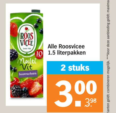 Roosvicee   fruitdrank folder aanbieding bij  Albert Heijn - details