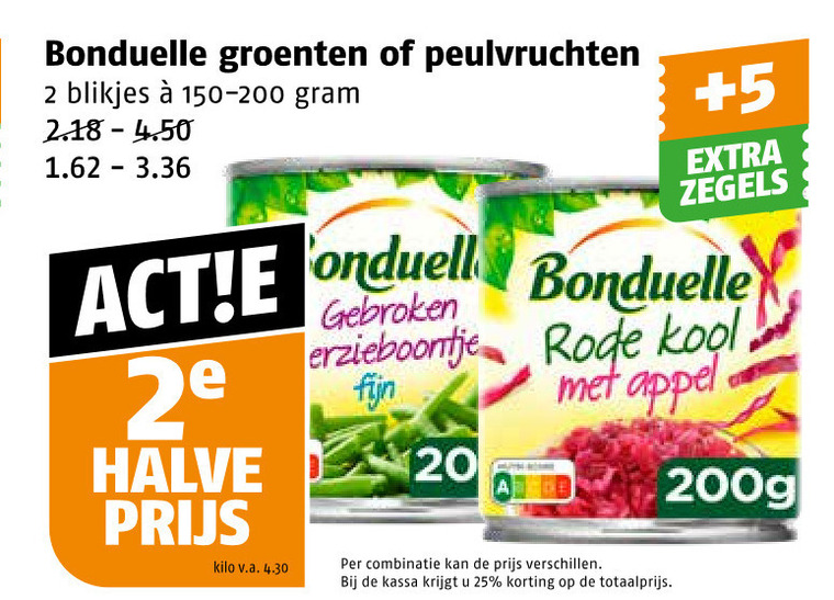 Bonduelle   groenteconserven folder aanbieding bij  Poiesz - details