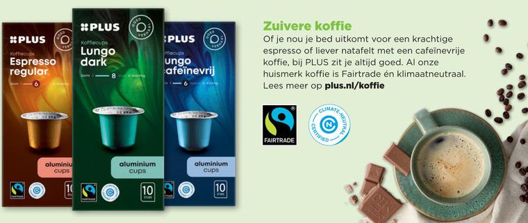 Plus Huismerk   koffiecups folder aanbieding bij  Plus - details