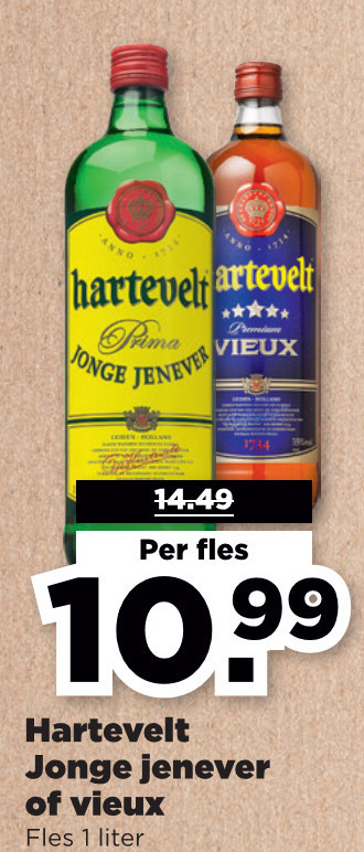 Hartevelt   vieux, jenever folder aanbieding bij  Plus - details