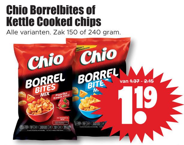 Kettle   borrelnootjes, chips folder aanbieding bij  Dirk - details