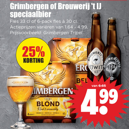 Grimbergen   speciaalbier folder aanbieding bij  Dirk - details