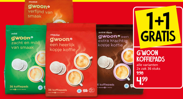 Gwoon   koffiepad folder aanbieding bij  Jan Linders - details