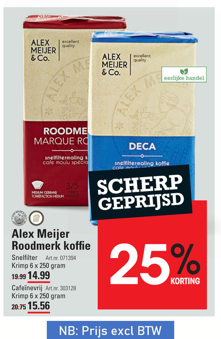 Alex Meijer   koffie folder aanbieding bij  Sligro - details