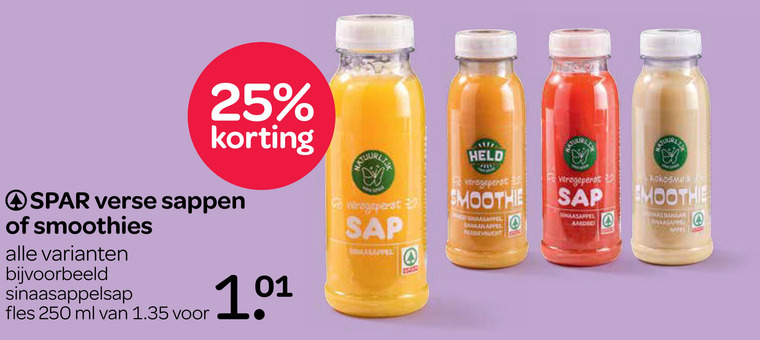 Spar Huismerk   fruitsmoothie, vruchtensap folder aanbieding bij  Spar - details