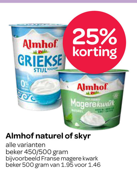 Almhof   kwark, yoghurt folder aanbieding bij  Spar - details