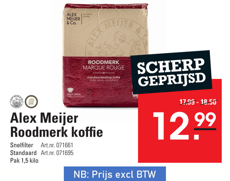 Alex Meijer   koffie folder aanbieding bij  Sligro - details