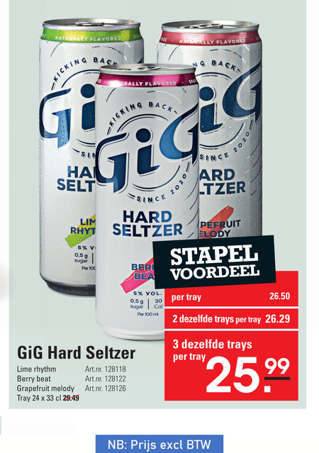 Gig   hard seltzer folder aanbieding bij  Sligro - details