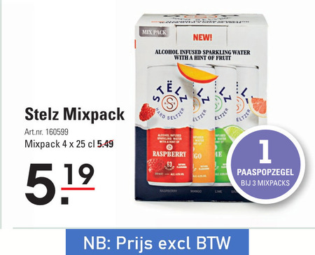 Stelz   hard seltzer folder aanbieding bij  Sligro - details