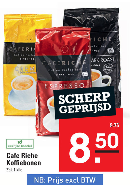 Cafe Riche   koffiebonen folder aanbieding bij  Sligro - details