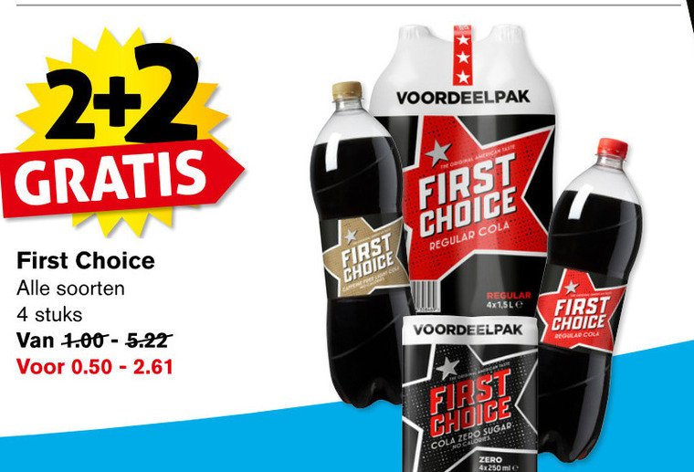 First Choice   cola folder aanbieding bij  Hoogvliet - details