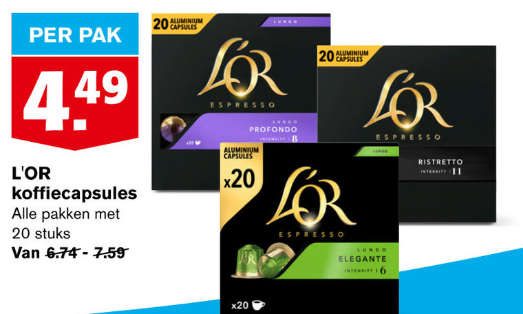 Douwe Egberts L Or   koffiecups folder aanbieding bij  Hoogvliet - details