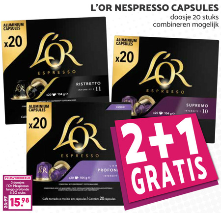 Douwe Egberts L Or   koffiecups folder aanbieding bij  Boons Markt - details