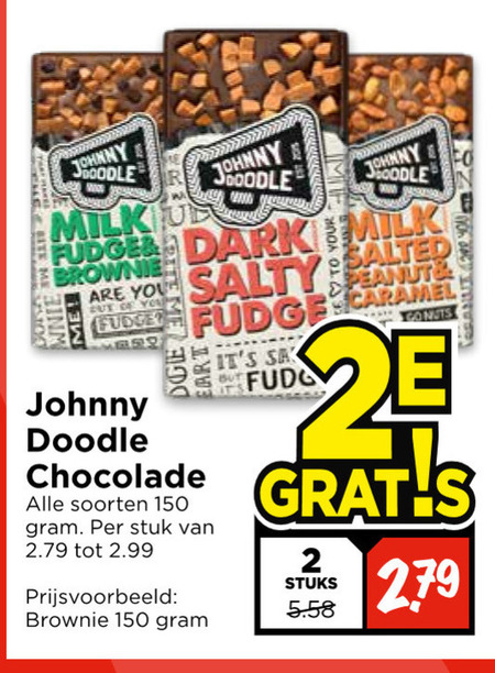 Johnny Doodle   chocolade folder aanbieding bij  Vomar - details