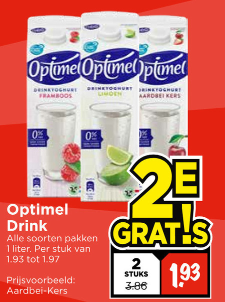 Optimel   drinkyoghurt folder aanbieding bij  Vomar - details