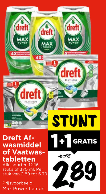 Dreft   wasmiddel, vaatwasmiddel folder aanbieding bij  Vomar - details