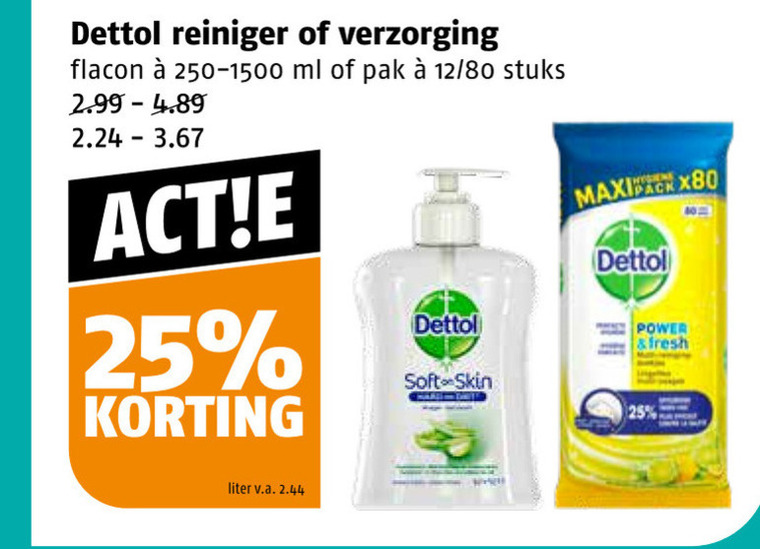 Dettol   vochtige schoonmaakdoekjes, handzeep folder aanbieding bij  Poiesz - details