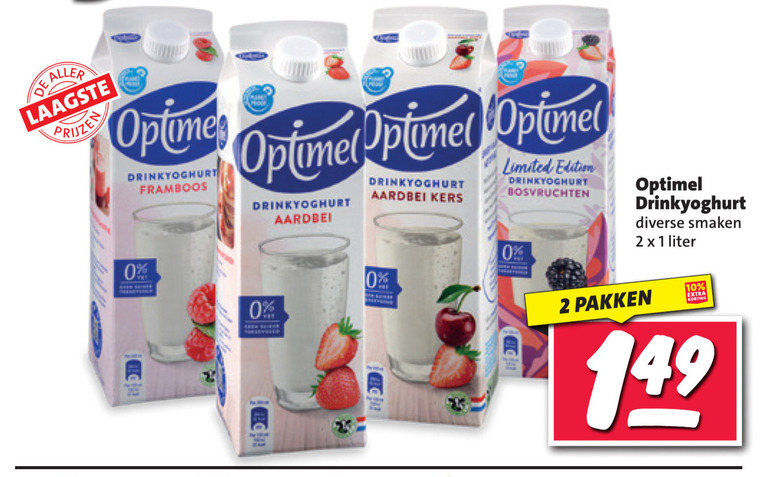 Optimel   drinkyoghurt folder aanbieding bij  Nettorama - details