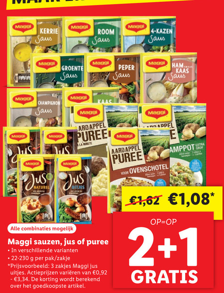 Maggi   jus, aardappelpuree folder aanbieding bij  Lidl - details