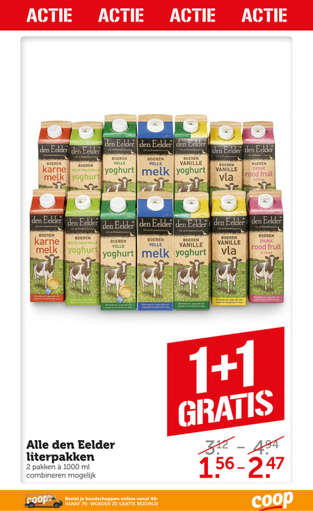 Den Eelder   melk, yoghurt folder aanbieding bij  Coop - details