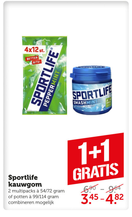 Sportlife   kauwgom folder aanbieding bij  Coop - details