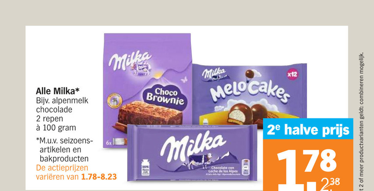 Milka   chocolade folder aanbieding bij  Albert Heijn - details